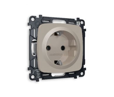 Комплект механизма розетки с/з на винтовых зажимах Ambrella Volt Omega MO366010