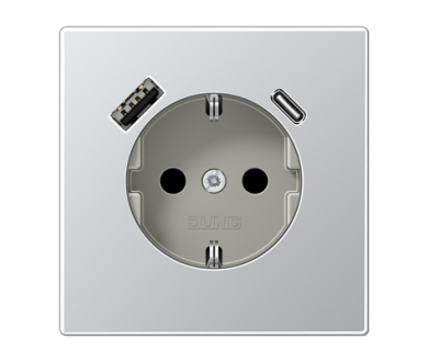 Розетка 2K+З USB Typ AC Jung AL1520-15CA
