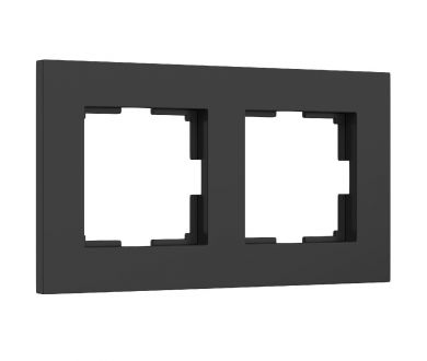 Рамка на 2 поста Werkel Slab черный матовый W0022908 4690389193378 a062800