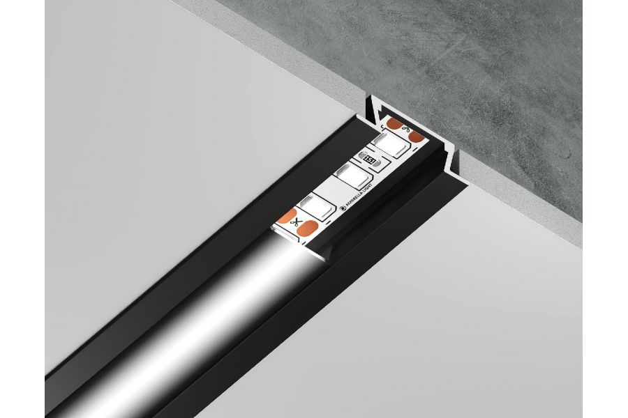 Алюминиевый встраиваемый профиль Ambrella Light Alum Profile GP1001BK/BK