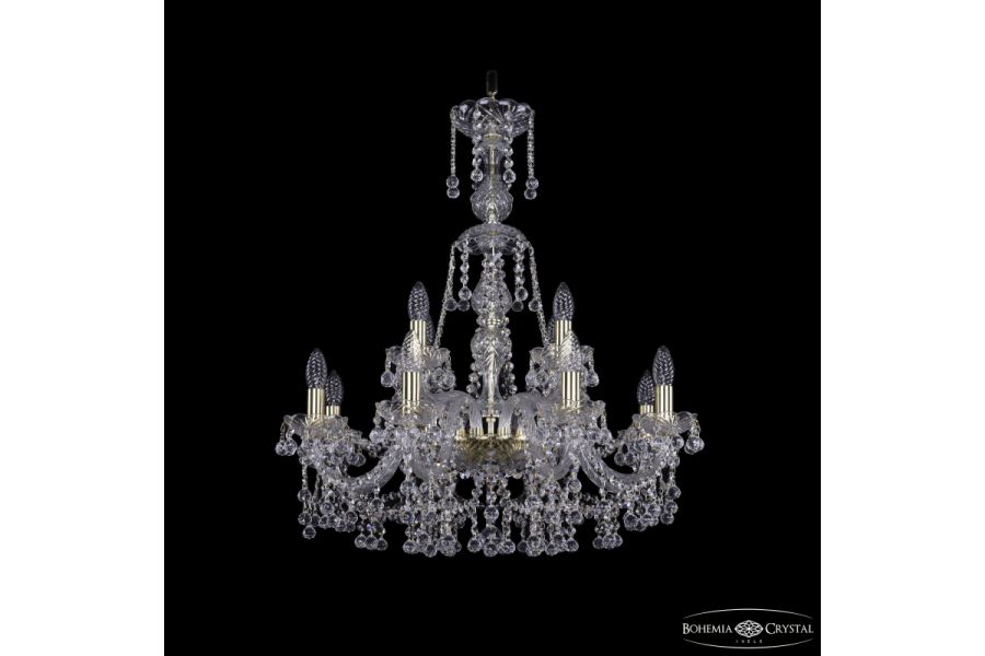Подвесная люстра Bohemia Ivele Crystal 1409/8+4/240/XL-76 G