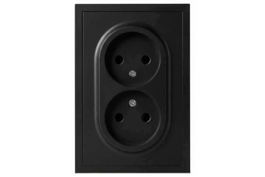 Розетка Эра Galaxy 15-2107-05 без заземления двойная 2X2P 16А-250В IP20 антрацит Б0071701