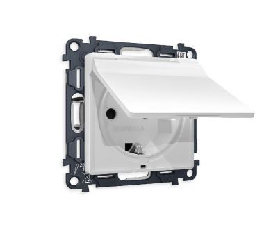 Комплект механизма розетки с/з со шторками и крышкой Ambrella Volt Alfa MA128010