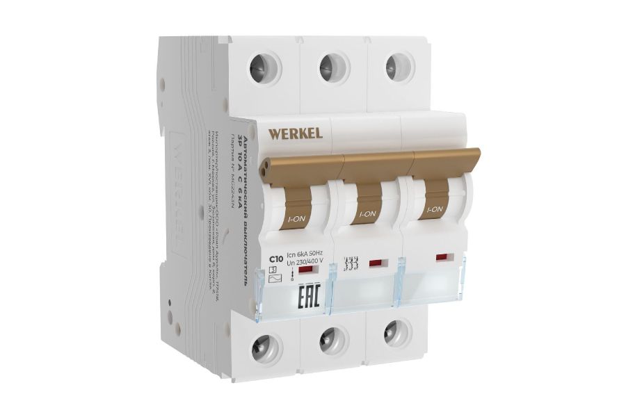 Автоматический выключатель 3P 10 A C 6 kА Werkel W903P106 4690389192784 a062548