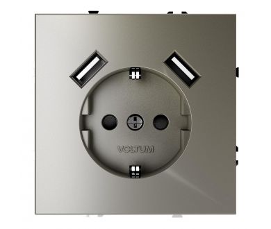 Розетка с USB, А+А Voltum S70 VLS040404 (шелк)
