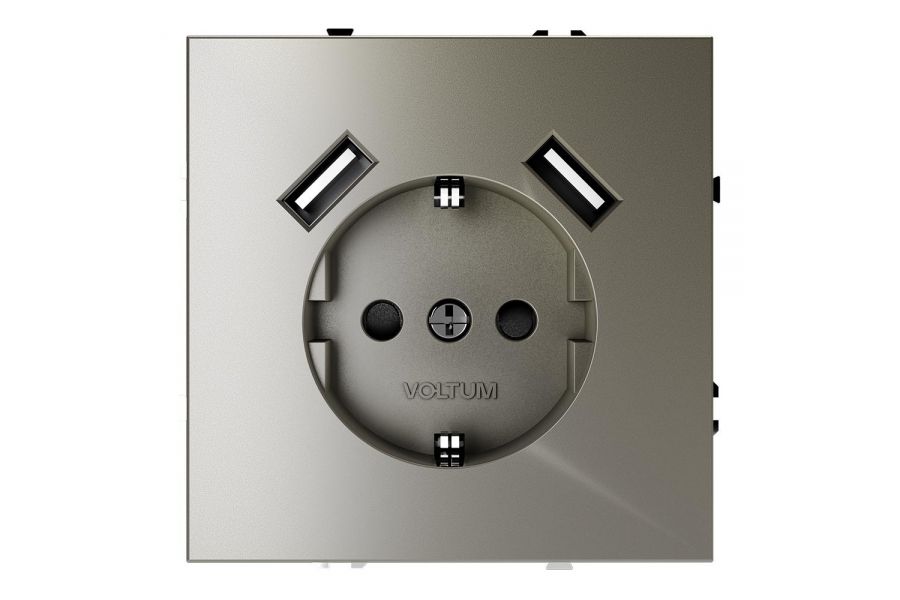 Розетка с USB, А+А Voltum S70 VLS040404 (шелк)