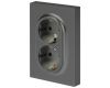 Розетка Эра Arktik 16-2104-06 двойная с заземлением 2X2P+E Schuko 16А-250В графит Б0070449