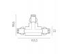 Соединение левое тройное перекидное с подводом питания к треку 5040xx-(F)/(R) Lightstar Quattro 504137-FRPSL
