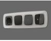 Комплект механизма 1-кл выключателя с самовозвратом с подсветкой 5600K OMEGA Черный матовый QUANT Ambrella Volt MO802055 (OP8020, VM113, G14W)