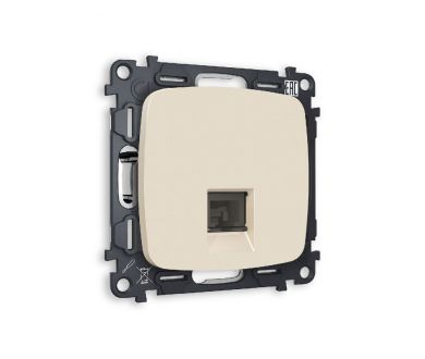 Комплект механизма компьютерной розетки RJ-45(8P8C) CAT6 со шторкой Ambrella Volt Omega MO332010