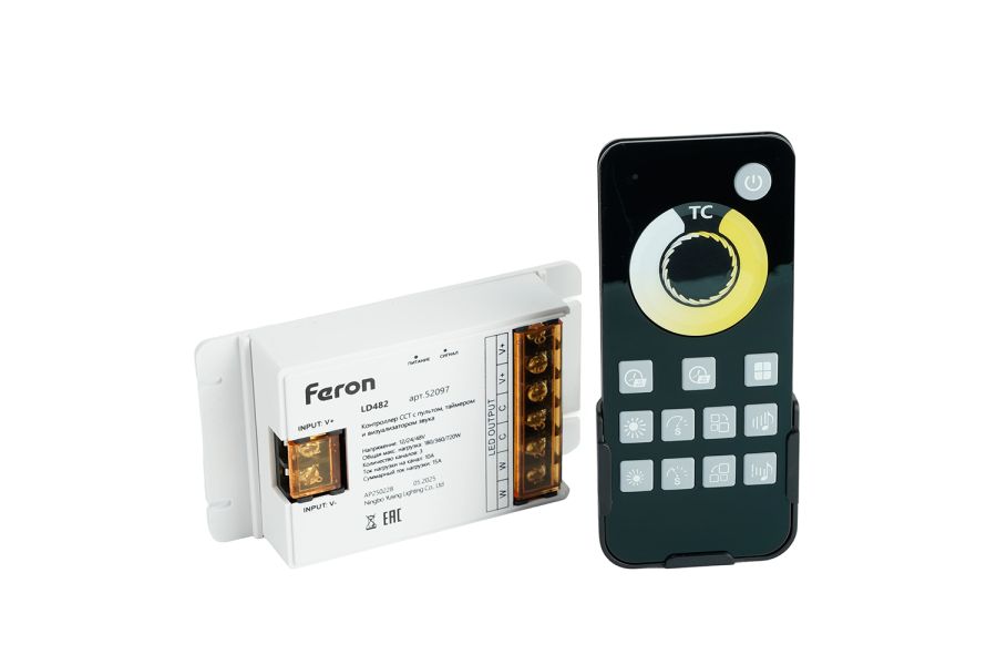 Контроллер CCT с пультом, таймером и визуализатором звука Feron LD482 12-24-48V 52097