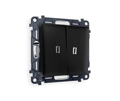 Комплект механизма 2-кл проходного выключателя с подсветкой Ambrella Volt Alfa MA804035