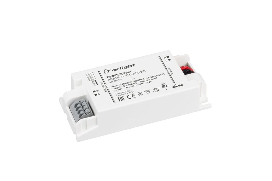 Блок питания Arlight ARJ-SP-44-PFC-NFC-WR (44W, 3-45V, 0.3-1.05A) 050113