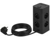 Сетевой фильтр ЭРА TWR-8es-1,5m-4USB-B башня с защитой заземлением с выключателем 8 розеток+4xUSBA+C 1,5м 16А черный Б0069072