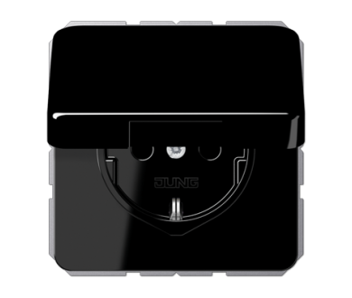 Розетка Schuko с крышкой Jung CD1520BFKIKLSW