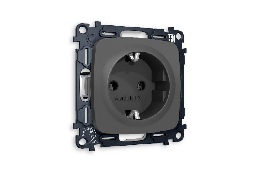 Комплект механизма розетки с/з на винтовых зажимах Ambrella Volt Omega MO906010