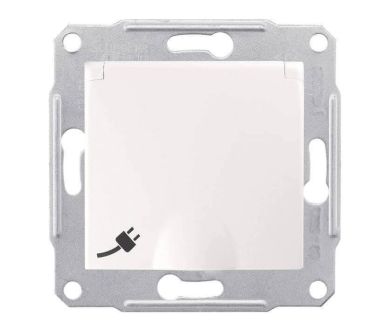 Розетка Schneider Electric Sedna с/з со шторками и крышкой 16A 250V SDN3100121