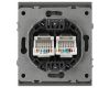 Розетка Эра Arktik 16-3108-06 информационная двойная 2XRJ45 графит Б0070489