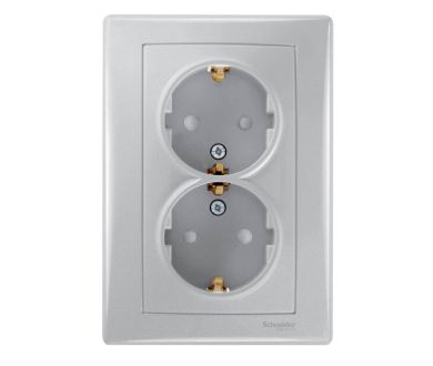 Розетка двойная Schneider Electric Sedna с/з со шторками 16A 250V SDN3000760