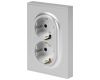 Розетка Эра Arktik 16-2105-03 двойная с заземлением 2X2P+E Schuko со шторками 16А-250В алюминий Б0070456