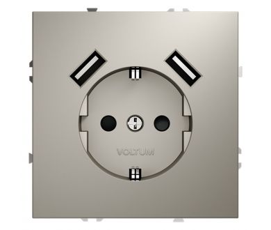 Розетка с USB, А+А Voltum S70 VLS040403 (кашемир)