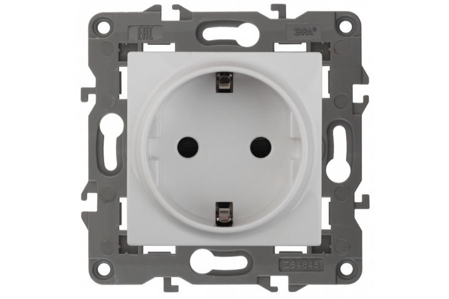 Розетка ЭРА Elegance 2P E Schuko со шторками 16A 250V 14-2102-01 Б0034272