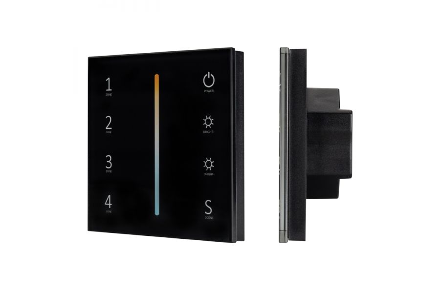 Панель Arlight Sens Smart-P43-Mix Black (230V, 4 зоны, 2.4G) 028137