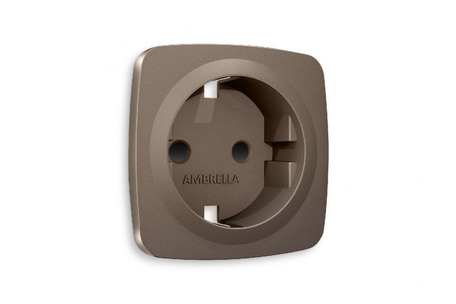 Лицевая панель для розетки с/з со шторками Ambrella Volt Omega OP6370