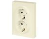 Розетка Эра Arktik 16-2105-02 двойная с заземлением 2X2P+E Schuko со шторками 16А-250В слоновая кость Б0070455