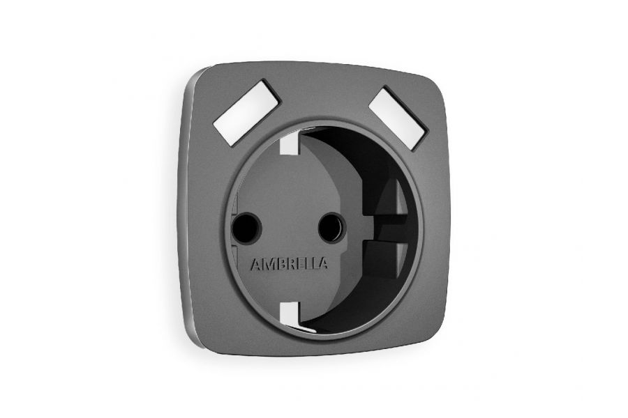 Лицевая панель для розетки с/з со шторками 2USB A+A Ambrella Volt Omega OP6590