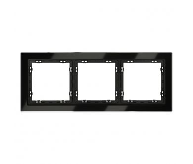 Рамка на 3 поста Voltum S70 VLS110308 (черный,стекло)