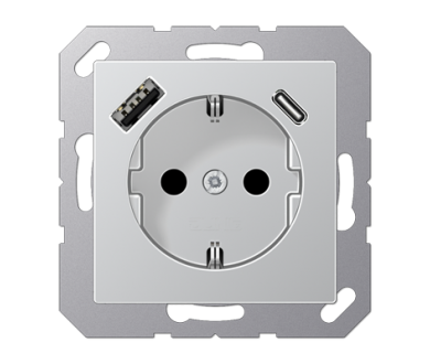 Розетка 2K+З USB Typ AC Jung A1520-15CAAL