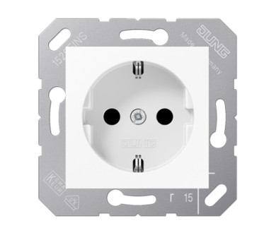 Розетка Schuko с защитой от детей Jung CD5120BFKIWW