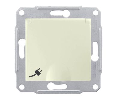 Розетка Schneider Electric Sedna с/з со шторками и крышкой 16A 250V SDN3100147