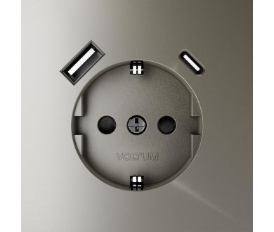 Розетка с USB, A+C Voltum S70 VLS040504 (шелк)