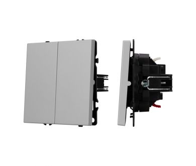 Механизм звонкового выключателя двухклавишный Arlight SWT-NOBE-MKR2-SFPL-IS (230V, 10A) (Никель) 061786