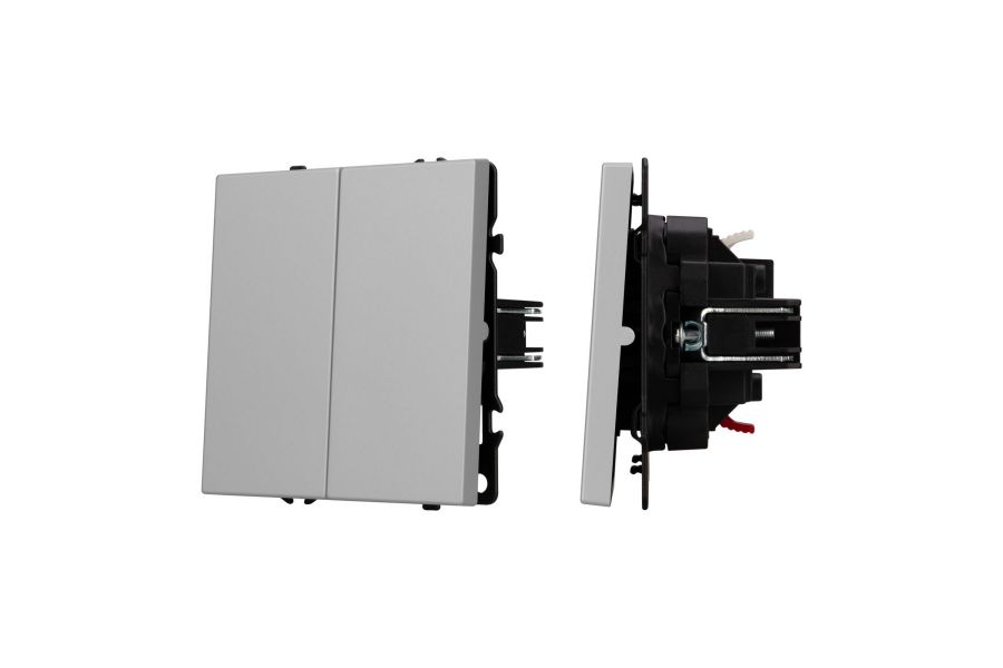 Механизм звонкового выключателя двухклавишный Arlight SWT-NOBE-MKR2-SFPL-IS (230V, 10A) (Никель) 061786