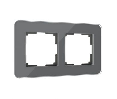 Рамка из стекла на 2 поста Werkel Elite графит 4690389180705 W0022440