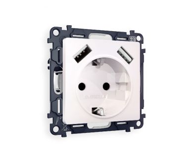 Купить Комплект механизма розетки 2USB A+A 18W (быстрая зарядка) с/з Ambrella Volt Alfa MA209010 Комплект механизма розетки 2USB A+A 18W (быстрая зарядка) с/з Ambrella Volt Alfa MA209010