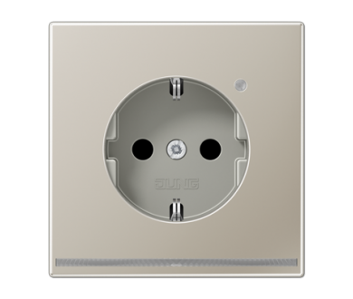 Розетка Schuko с LED подсветкой Jung ES1520-OLNW