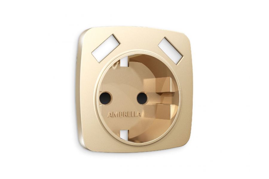 Лицевая панель для розетки с/з со шторками 2USB A+A Ambrella Volt Omega OP6090