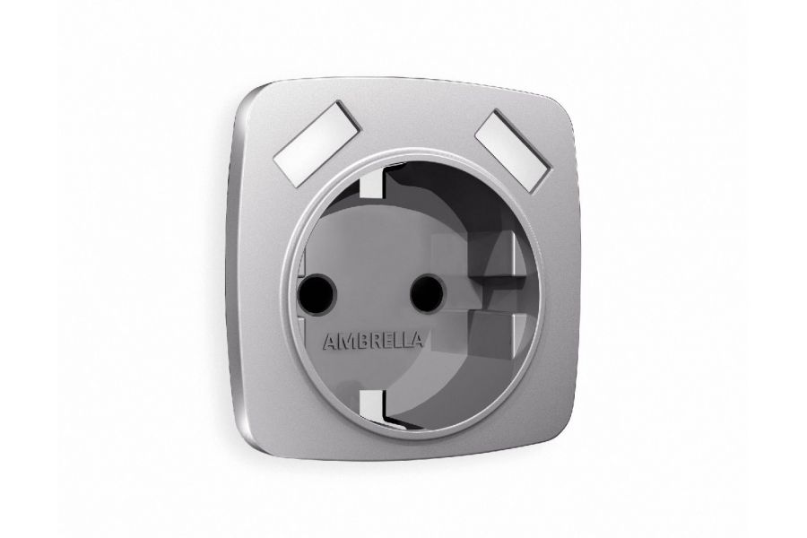 Лицевая панель для розетки с/з со шторками 2USB A+A Ambrella Volt Omega OP5090