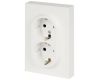 Розетка Эра Arktik 16-2105-08 двойная с заземлением 2X2P+E Schuko со шторками 16А-250В белый матовый Б0070461