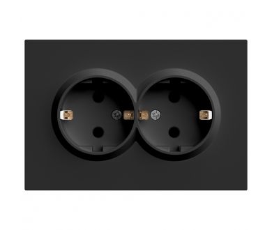 Розетка 2-местная с защитной шторкой Stekker RST16-5114-05 Эмили 49856