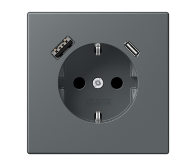 Розетка 2K+З USB Typ AC Jung LC1520-15CA202