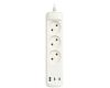 Удлинитель Эра U-3-1,5m-USB-W 3 розетки + 3xUSB A+C 1,5м 10А белый