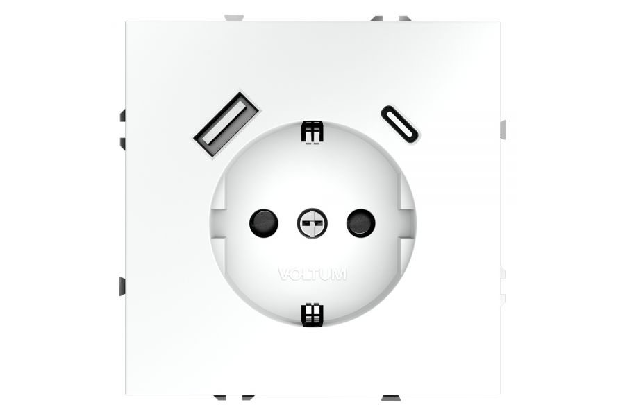 Розетка с USB, A+C Voltum S70 VLS040502 (белый матовый)