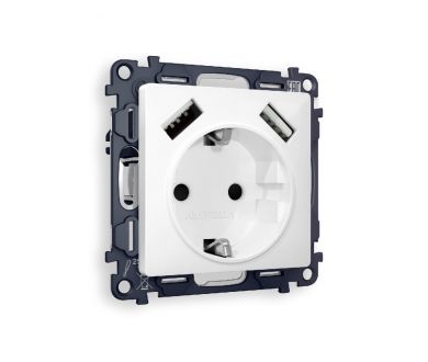 Комплект механизма розетки 2USB A+A 18W (быстрая зарядка) с/з Ambrella Volt Alfa MA109010