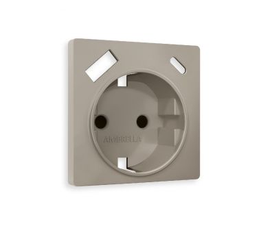 Лицевая панель для розетки с/з со шторками 2USB A+C Ambrella Volt Alfa AP3700