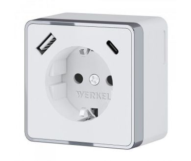 Розетка с заземлением, шторками и USB тип A+C Werkel Gallant W5071706 4690389179624 a057701